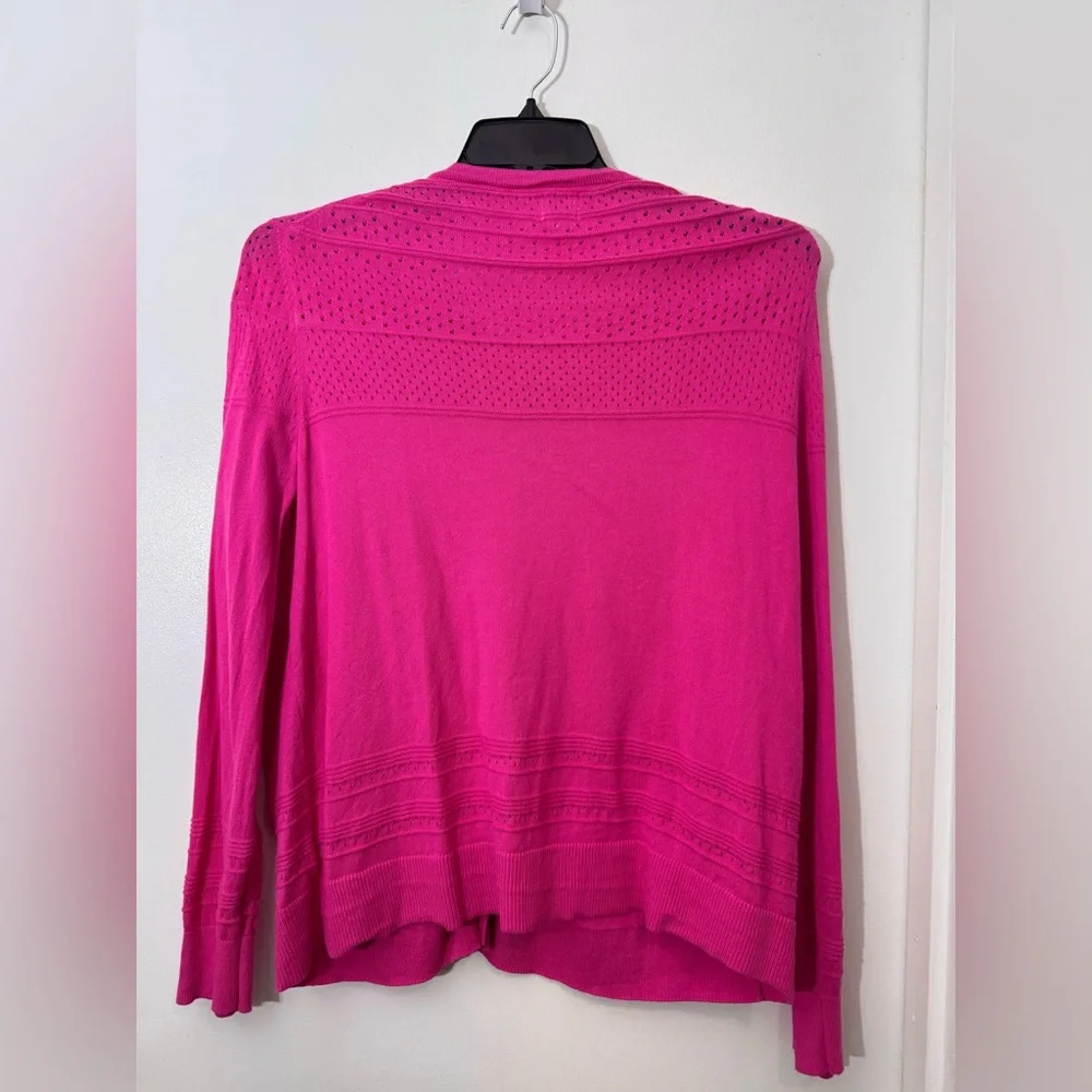 a new day Fuchsia Button-Front Lightweight Knit Cardigan - Picture 3 of 5